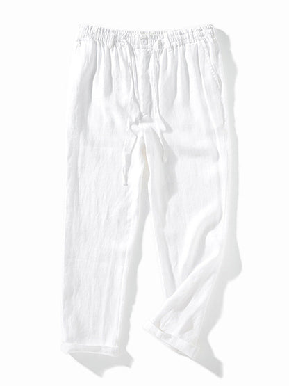 Men's 100% Linen Drawstring Pants