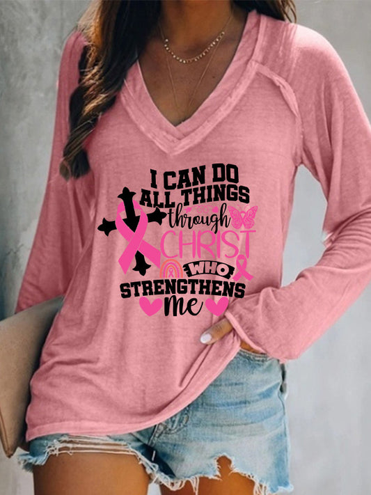 I Can Do All Things Though Christ Who Strengthens Me V-Neck T-Shirt