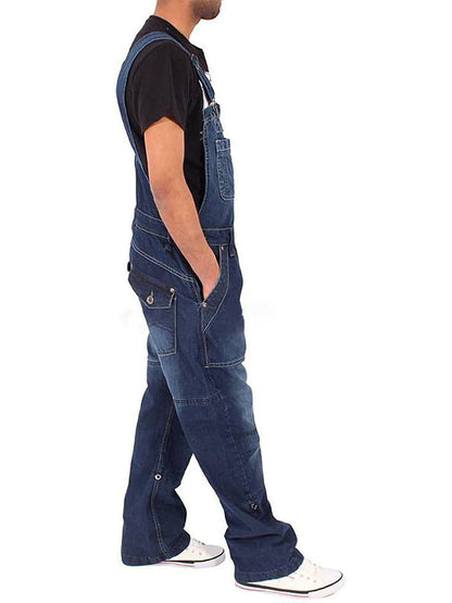 Men's Multi Pocket Denim Overalls