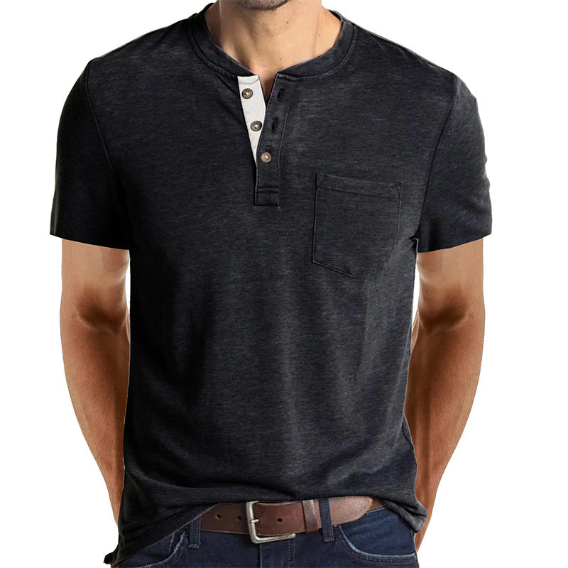 Men's Solid Color Short Sleeve T-shirt