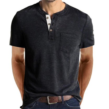 Men's Solid Color Short Sleeve T-shirt