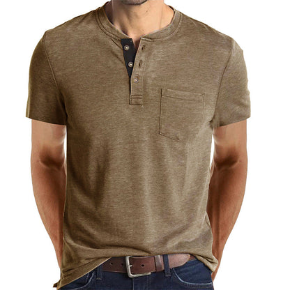 Men's Solid Color Short Sleeve T-shirt