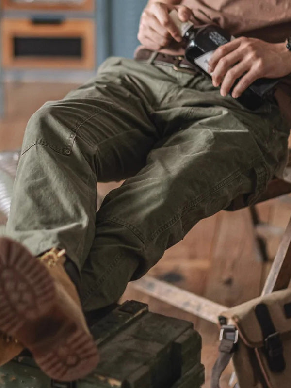 Men's American Washed Distressed Cargo Pants