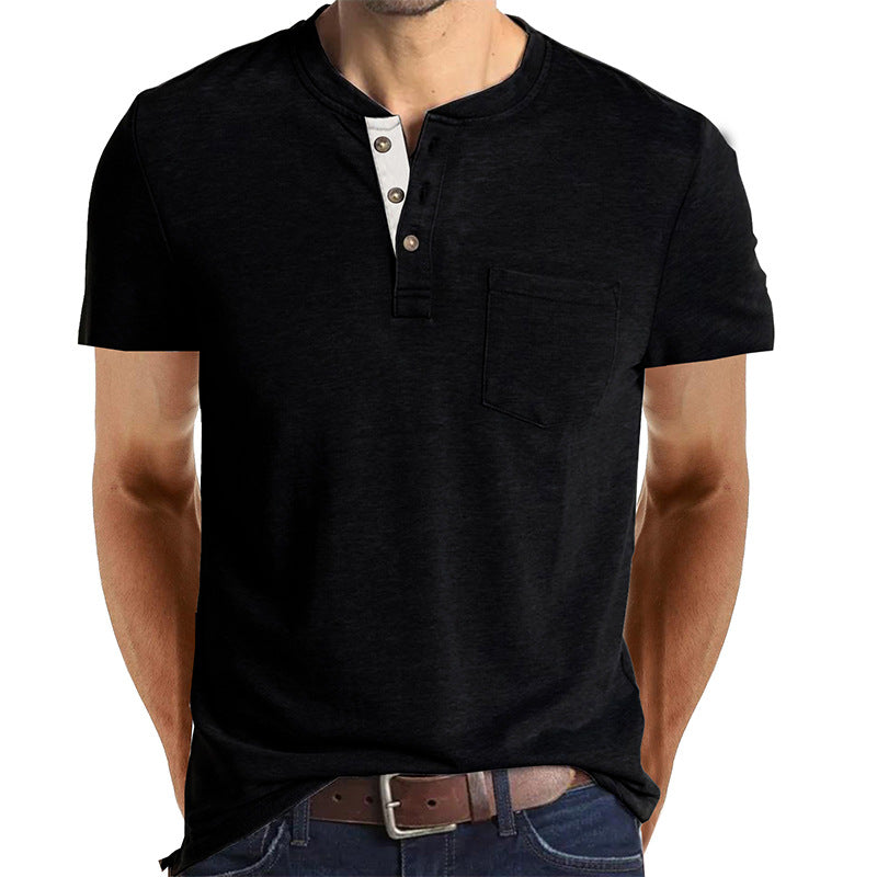 Men's Solid Color Short Sleeve T-shirt