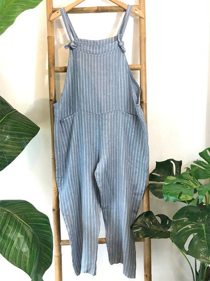 Women's Striped Suspenders Jumpsuit Overalls