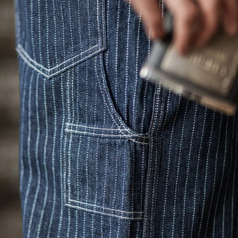 Men's Vintage Indigo Denim Overalls