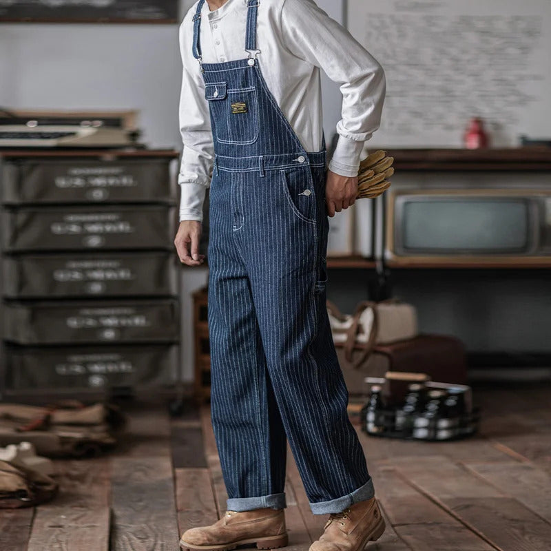 Men's Vintage Indigo Denim Overalls