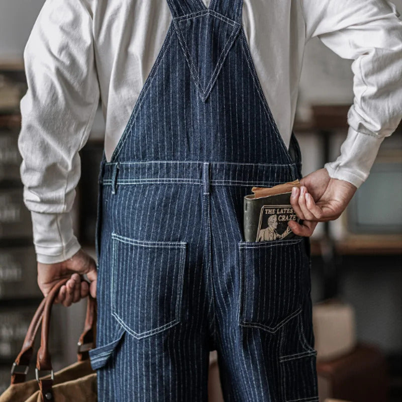 Men's Vintage Indigo Denim Overalls