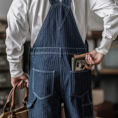 Men's Vintage Indigo Denim Overalls