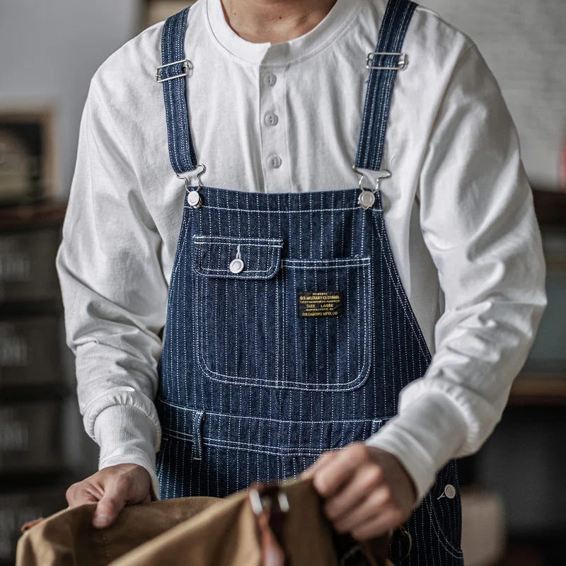 Men's Vintage Indigo Denim Overalls
