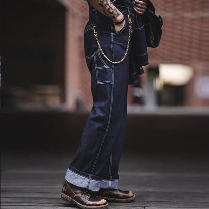 Men's Vintage Indigo Denim Overalls