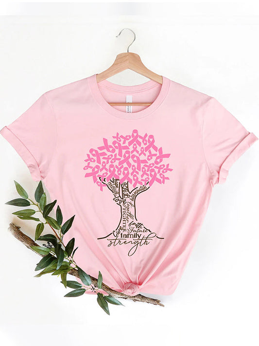 Pink Ribbon Tree Graphic Tee