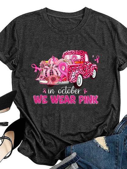 I Wear Pink For Breast Cancer Awareness Graphic Tee