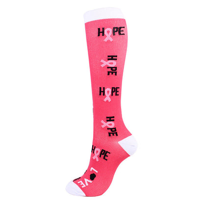 Pink Ribbon🎗Compression Socks - 20-30 mmHg Colorful Support Stockings