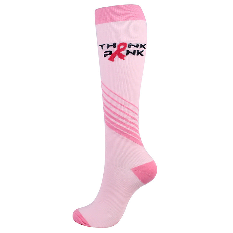 Pink Ribbon🎗Compression Socks - 20-30 mmHg Colorful Support Stockings