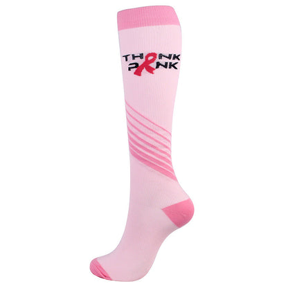 Pink Ribbon🎗Compression Socks - 20-30 mmHg Colorful Support Stockings
