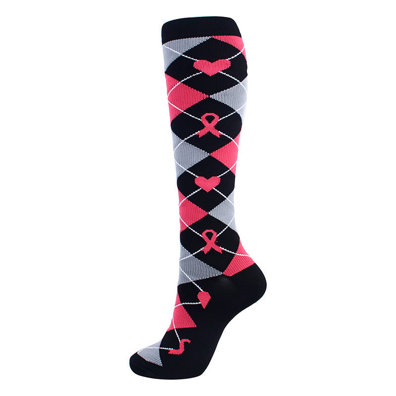 Pink Ribbon🎗Compression Socks - 20-30 mmHg Colorful Support Stockings