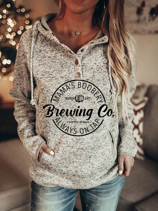 Brewing Co Mama's Boobery Always On Tap Hoodie Sweater