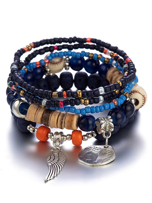 Angel Eiffel Tower Beaded Bracelet Set