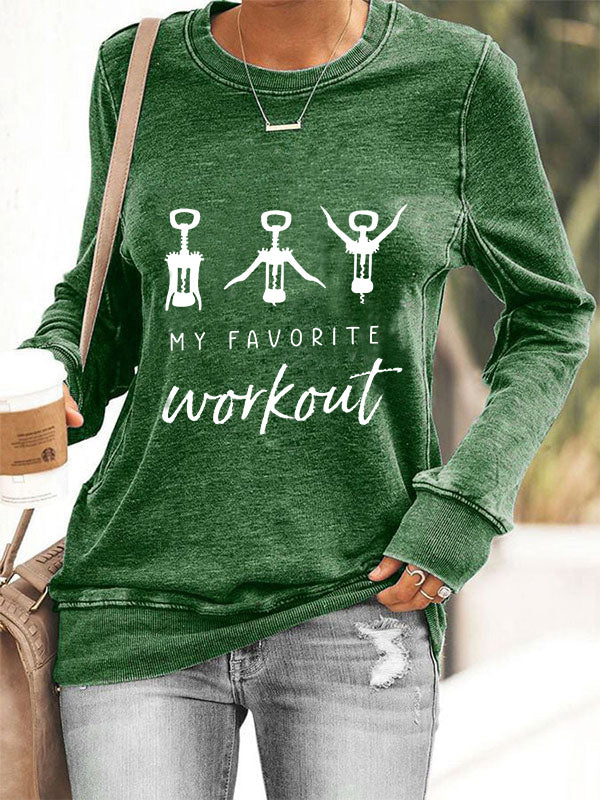 Funny Crockscrew My Favorite Workout Cozy Sweatshirt
