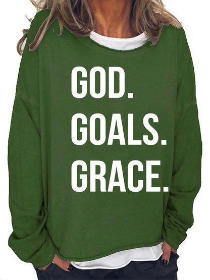 God. Goals. Grace. Print Long Sleeve T-Shirt