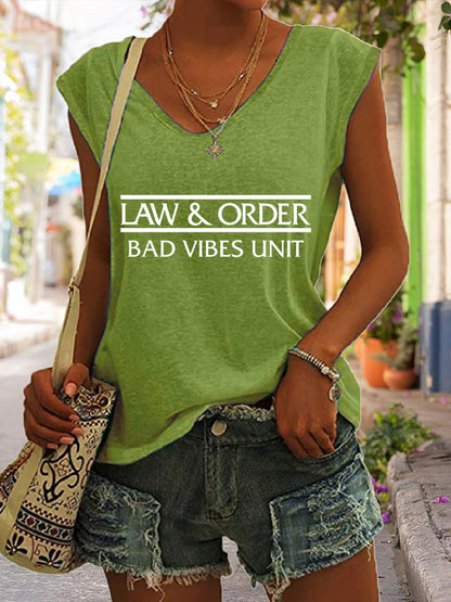 Law & Order Bad Vibes Unit Cap Sleeve T-Shirt