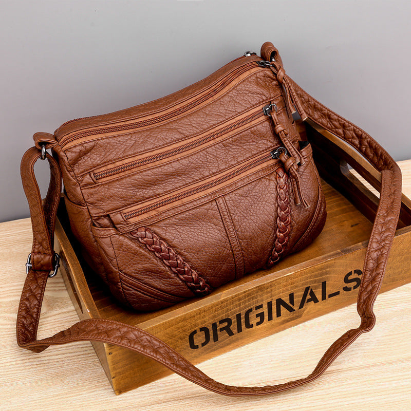 Casual Soft Leather Crossbody Bag