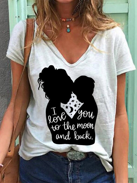 Mom and Son V-neck Short Sleeve T-shirt