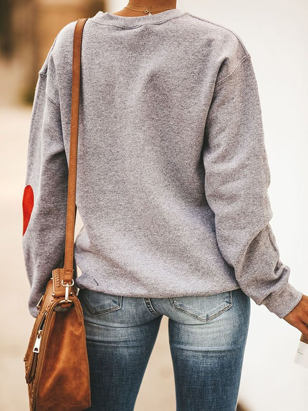 Mom Battery Low Heart Print Cozy Sweatshirt
