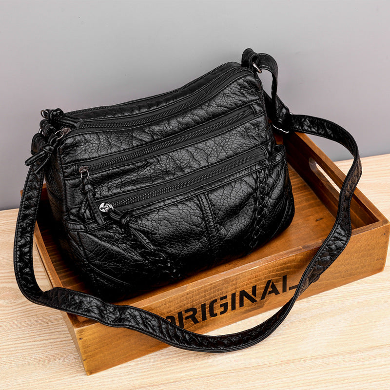 Casual Soft Leather Crossbody Bag
