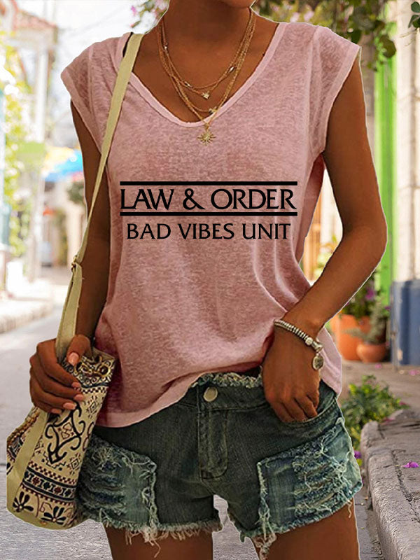 Law & Order Bad Vibes Unit Cap Sleeve T-Shirt