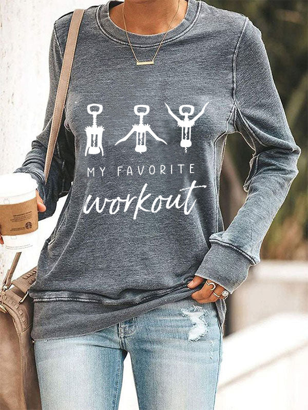 Funny Crockscrew My Favorite Workout Cozy Sweatshirt