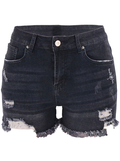 Fray Hem Distressed Jean Shorts