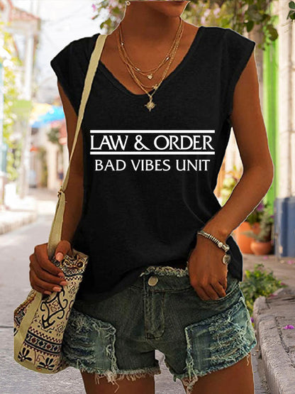Law & Order Bad Vibes Unit Cap Sleeve T-Shirt