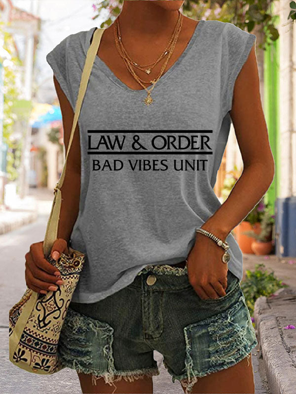 Law & Order Bad Vibes Unit Cap Sleeve T-Shirt