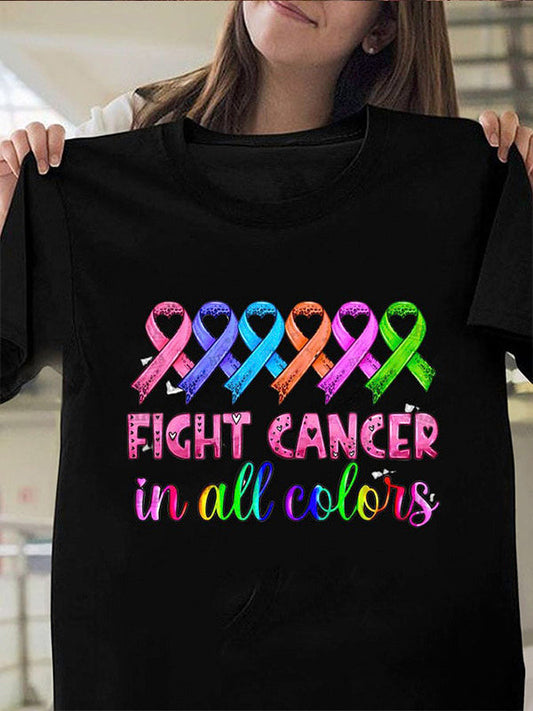 Fight Cancer In All Colors Graphic T-shirt