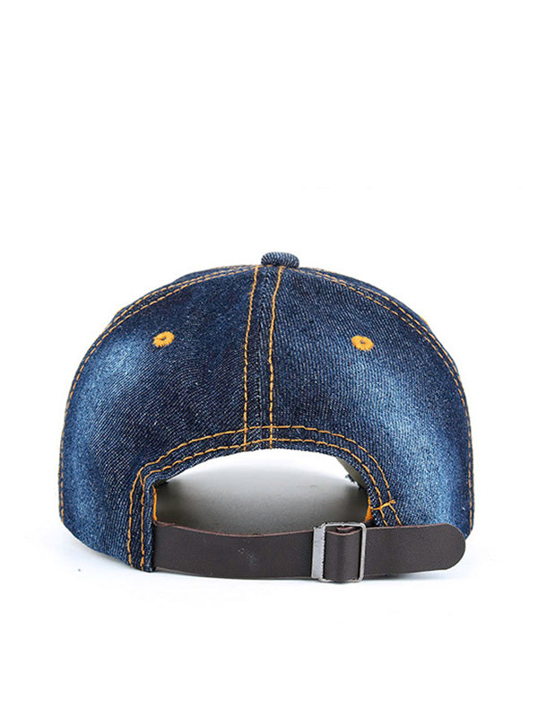 Pink Ribbon Denim Cotton Dot Drill Baseball Cap