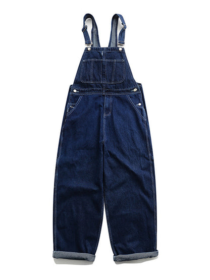 Unisex Vintage Large Pocket Denim Overalls