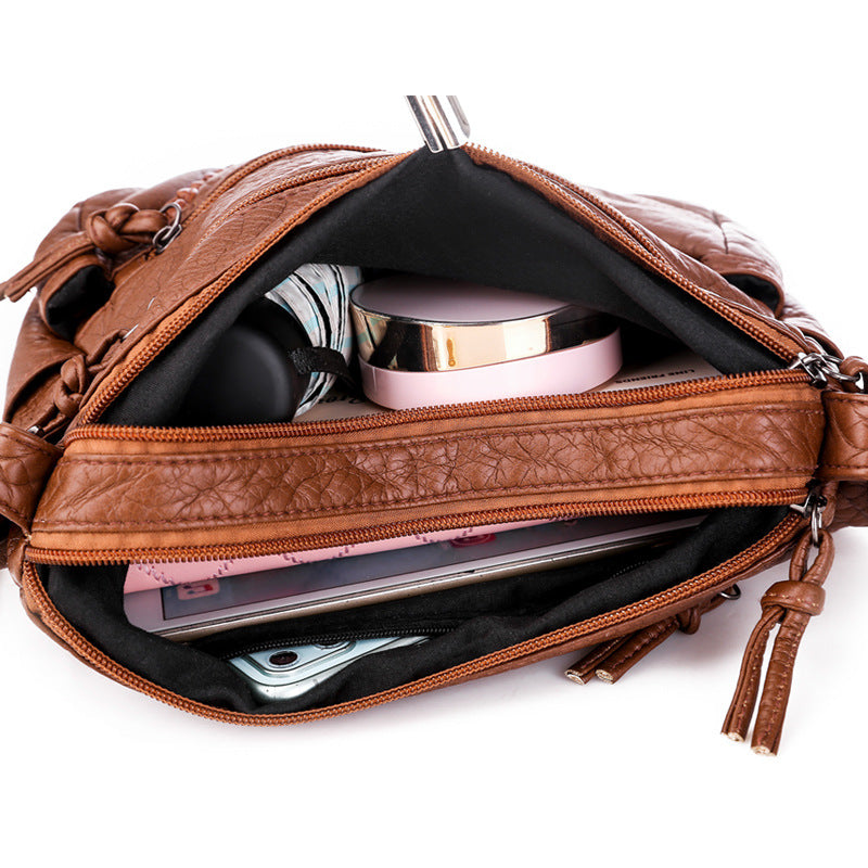 Casual Soft Leather Crossbody Bag