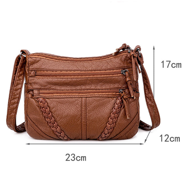 Casual Soft Leather Crossbody Bag