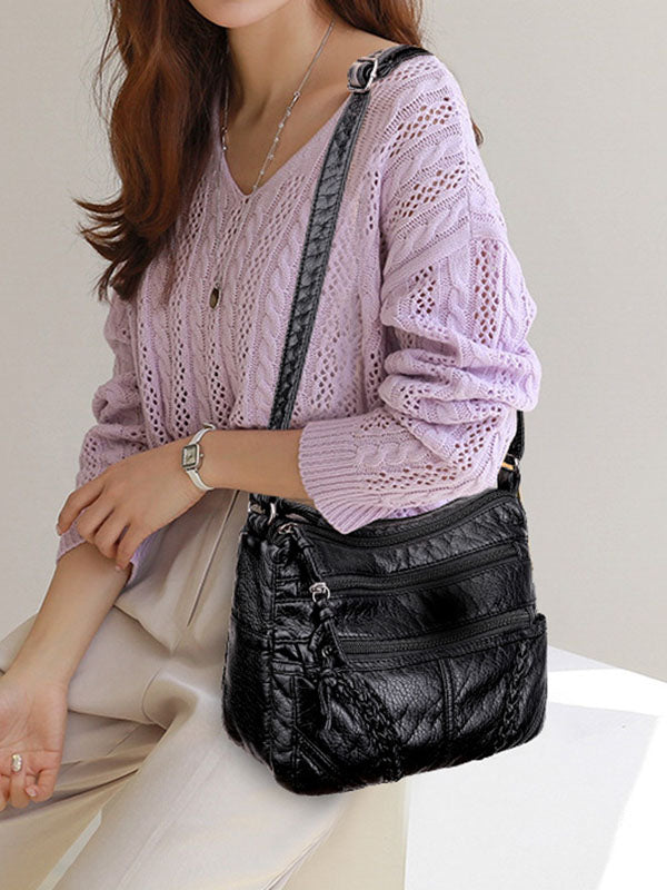 Casual Soft Leather Crossbody Bag