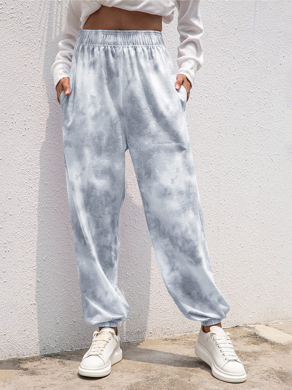 Tie Dye High Rise Cotton Sweatpants