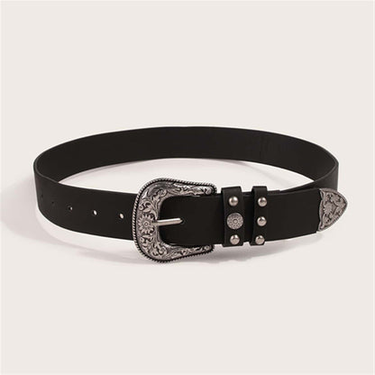 Vintage Engraved Double Loops Western Belt